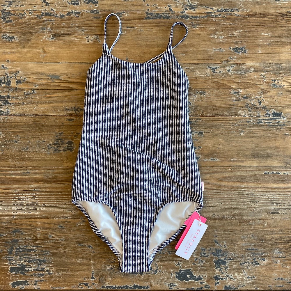 Seafolly Girl's Tropo Loco Stripe Tank One Piece